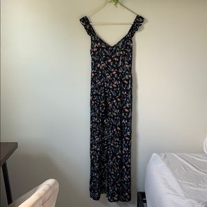 American Eagle Floral Slit Romper Dress